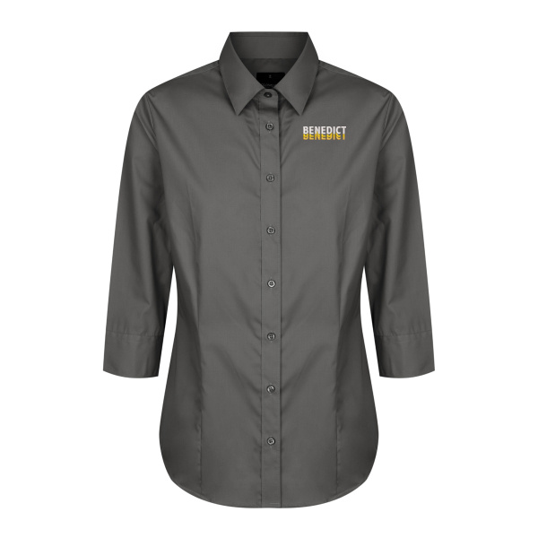 Benedict - Women's Premium Poplin Business Shirt - 3/4 Sleeve Thumbnail