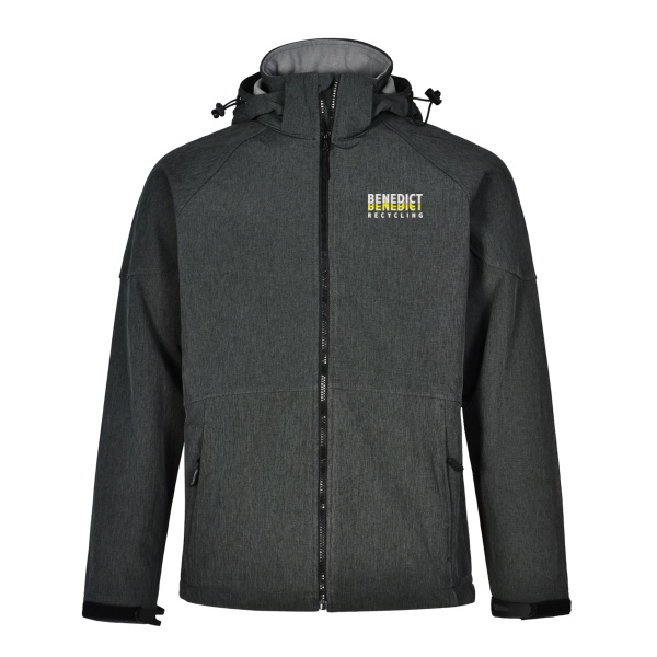 Benedict Recycling - Men's Performance Softshell Jacket with Detachable Hood Thumbnail