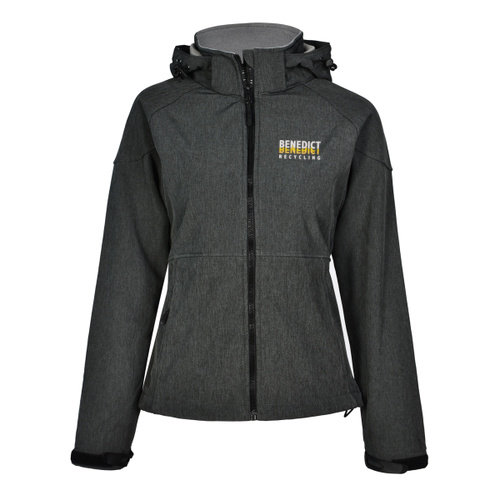 Benedict Recycling - Women's Performance Softshell Jacket with Detachable Hood Thumbnail