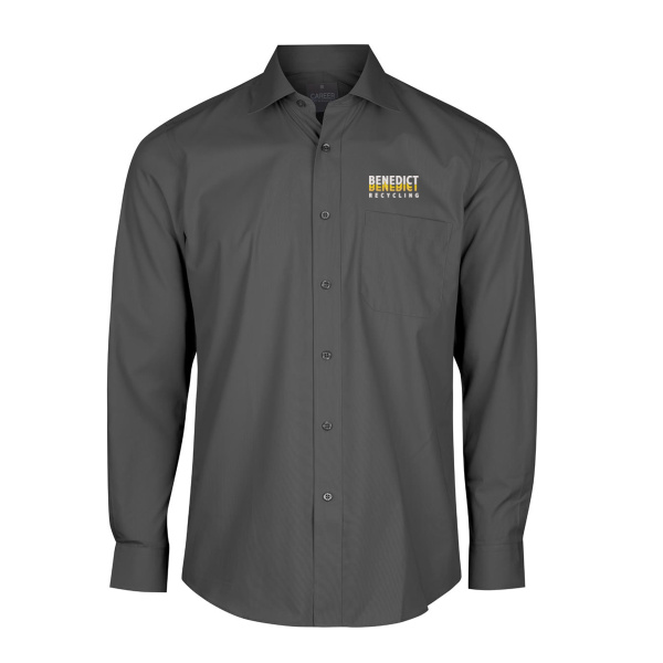 Benedict Recycling - Men's Premium Poplin Business Shirt - Relaxed Fit with Pocket Thumbnail