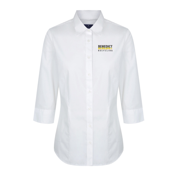 Benedict Recycling - Women's Premium Poplin Business Shirt - 3/4 Sleeve Thumbnail