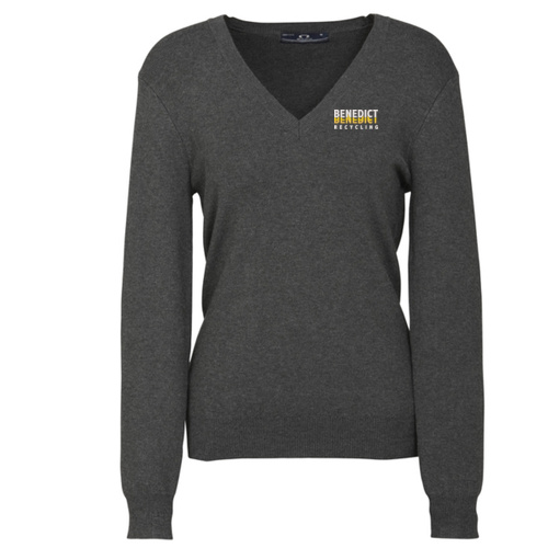 Benedict Recycling - Women's V-Neck Knit Pullover Thumbnail